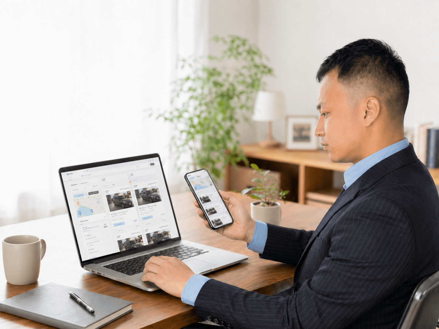 レバジョブタクシーでタクシー求人を確認するイメージ